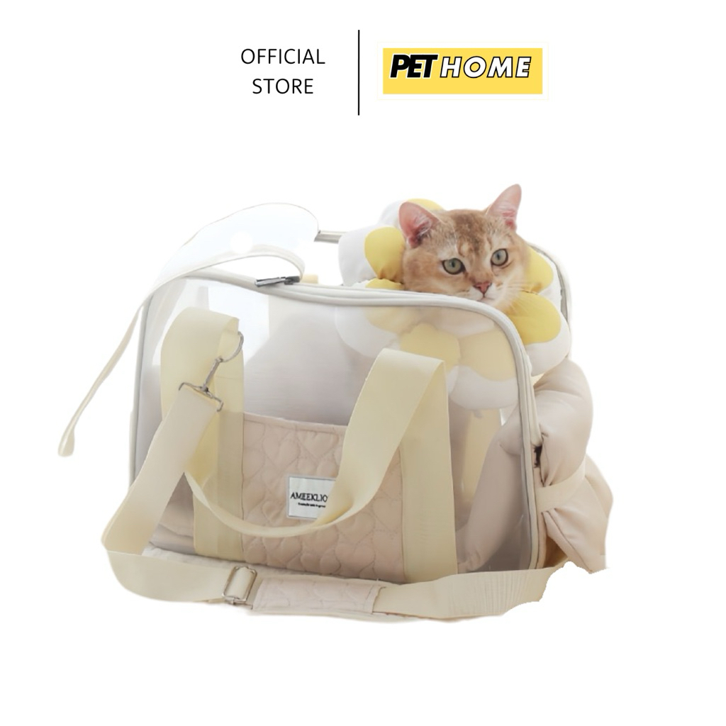 petcare (ส่งจากไทย) 🇰🇷 กระเป๋าเเมว กระเป๋าหมา ระบายอากาศได้ดี สีโปร่งใส สไตล์เกาหลี เเมว สุนัข  กระเป๋าเป้สะพายหลัง