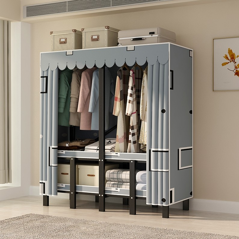 leego 30mm ตู้เสื้อผ้า ติดตั้งฟรีสามารถพับได้ตู้เสื้อผ้าบ้านห้องนอนตู้เสื้อผ้าผ้าทนทานแข็งแรง