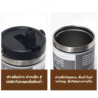 แก้วสแตนเลส304 รุ่นมีหูหิ้วมีหลอด แก้วเก็บความเย็น อุณหภูมิร้อน 900ML 30oz สไตล์ยอดนิยม
