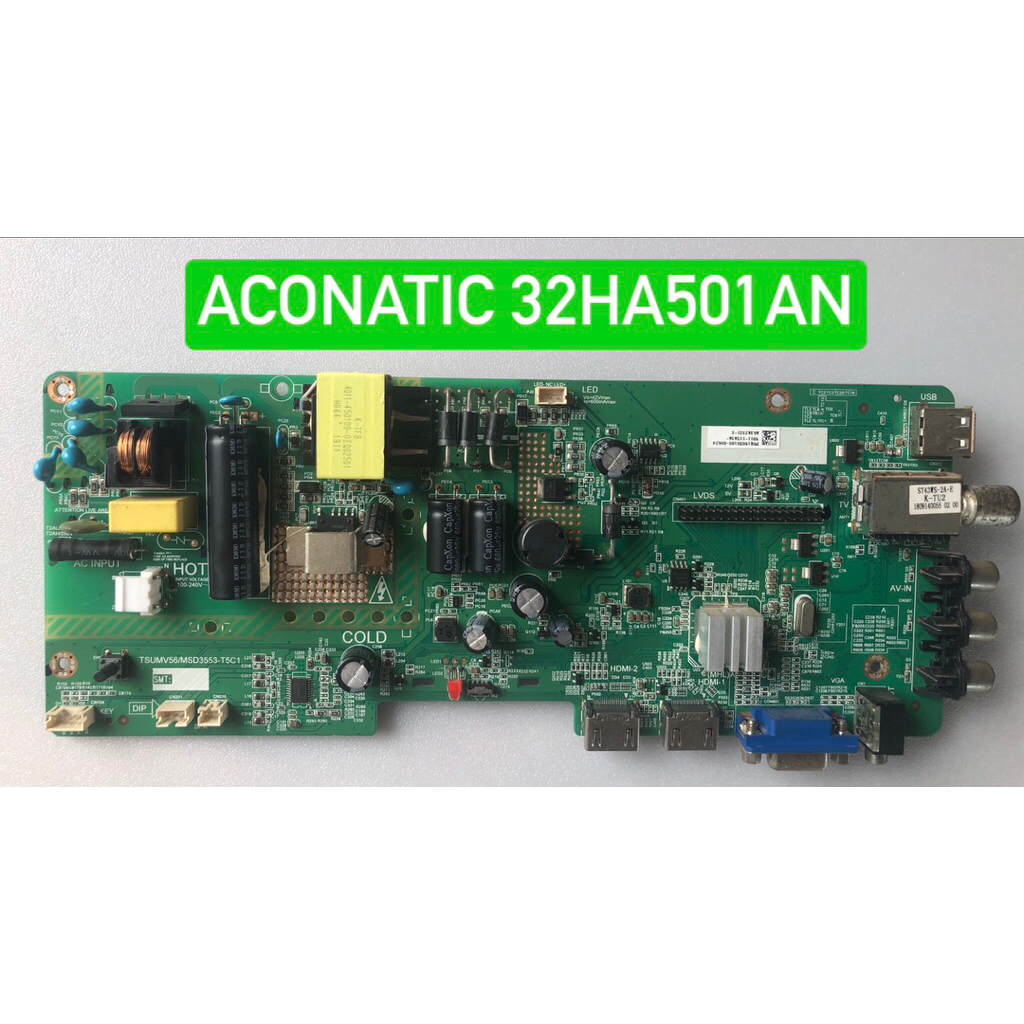 เมนบอร์ด ACONATIC 32HA501AN พาร์ท TSUMV56/MSD3553-T5C1 อะไหล่แท้ถอดมือสอง สภาพพร้อมใช้งาน