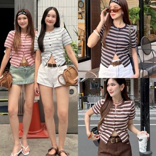 NICHARIS - เสื้อแขนสั้นไหมพรม รุ่น Candy Cardigan