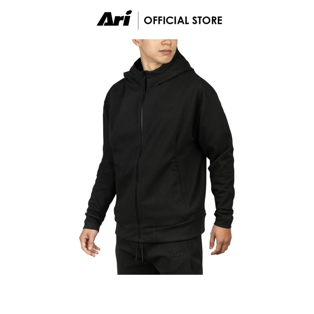 ARI TAG FULL ZIP HOODED JACKET - BLACK (AAP2750-01) เสื้อแจ็คเก็ตมีฮู้ด อาริ TAG  สีดำ