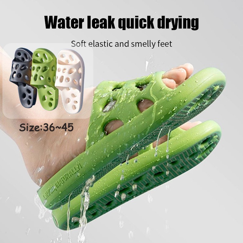 รองเท้าแตะลําลอง Eva รองเท้าแตะใส่ในห้องน้ำคู่ อาบน้ำ กันลื่น มีรูระบาย พื้นนิ่ม หลายไซส์ หลากสี