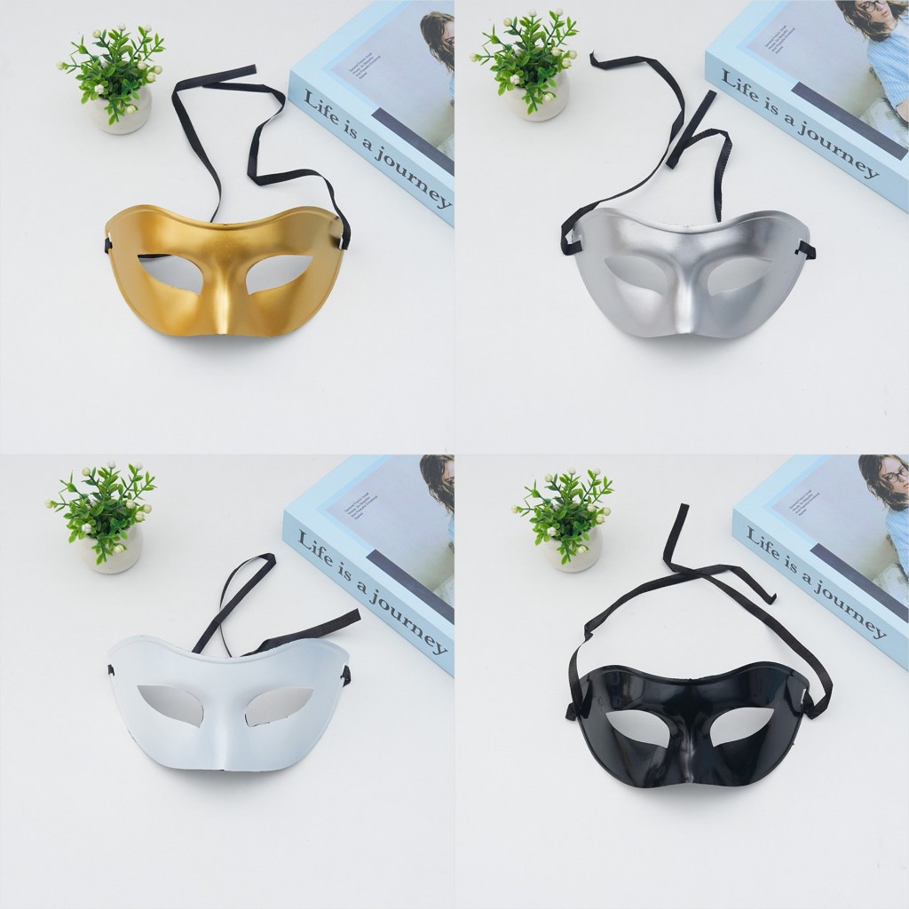 ✨พร้อมส่งด่วน✨ หน้ากากแฟนซีครึ่งหน้าแบบเรียบหรู Phantom Style cosplay ปาร์ตี้ มี 4 สี