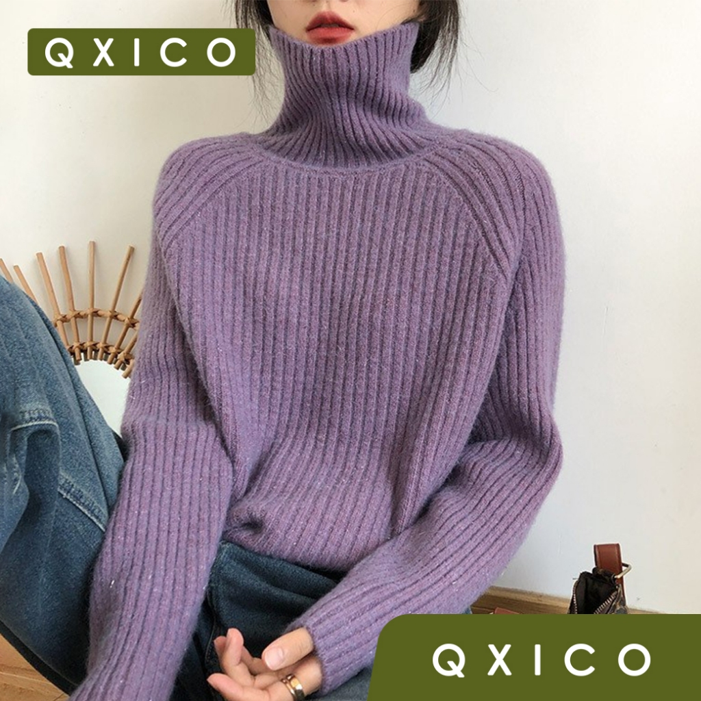 Qxico รุ่น CS147 เสื้อไหมพรมตอเต่า เสื้อไหมพรมกันหนาว