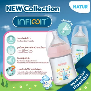 [NEW] NATUR เนเจอร์ INFINIT ขวดนม ขวดนมคอกว้าง อินฟินิท PP 5oz ลายปราสาท (แพ็ก 2)