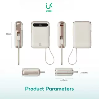 UKIKI CCC&มอก. Powerbank รุ่น KP10AC-01 พาวเวอร์แบงค์ 10,000mAh พาวเวอร์แบงค์มินิ PD20W สายType-C,IP