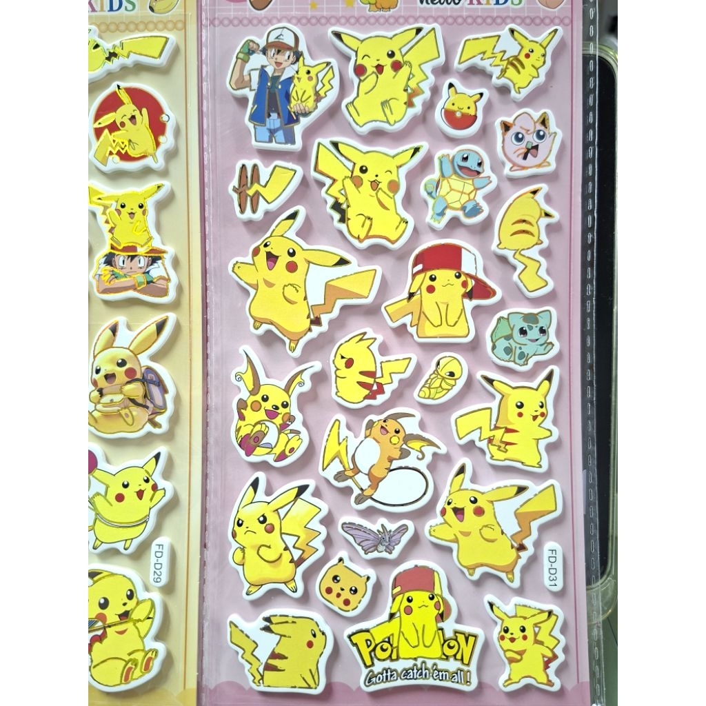 >พร้อมส่ง< จากไทย สติ๊กเกอร์โฟม ตัวนูน ลายโปเกมมอน สติทช์ โดเรมอน คาปิบารา ปลา ตัวใหญ่ สติ๊กเกอร์น่ารักๆ