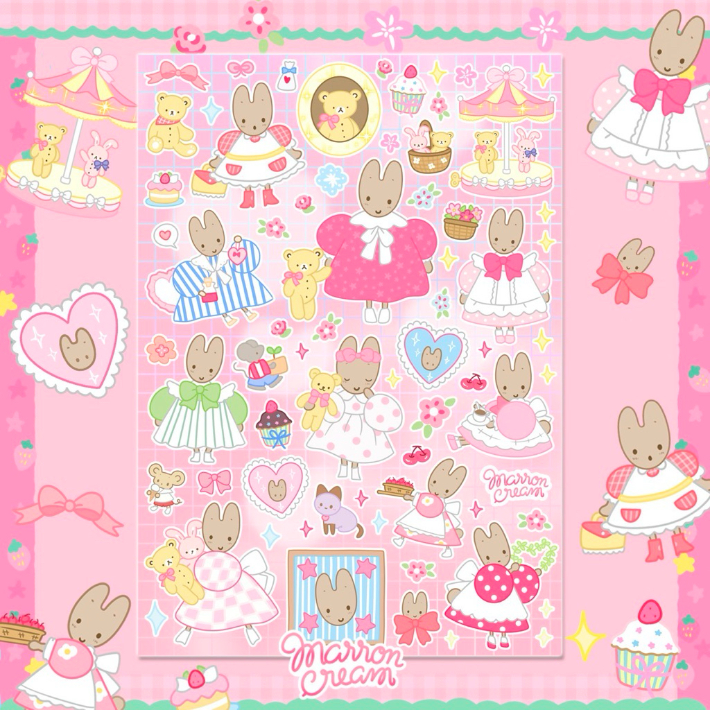 Sticker PVC Dicut Size A6 ______ มารอนครีม