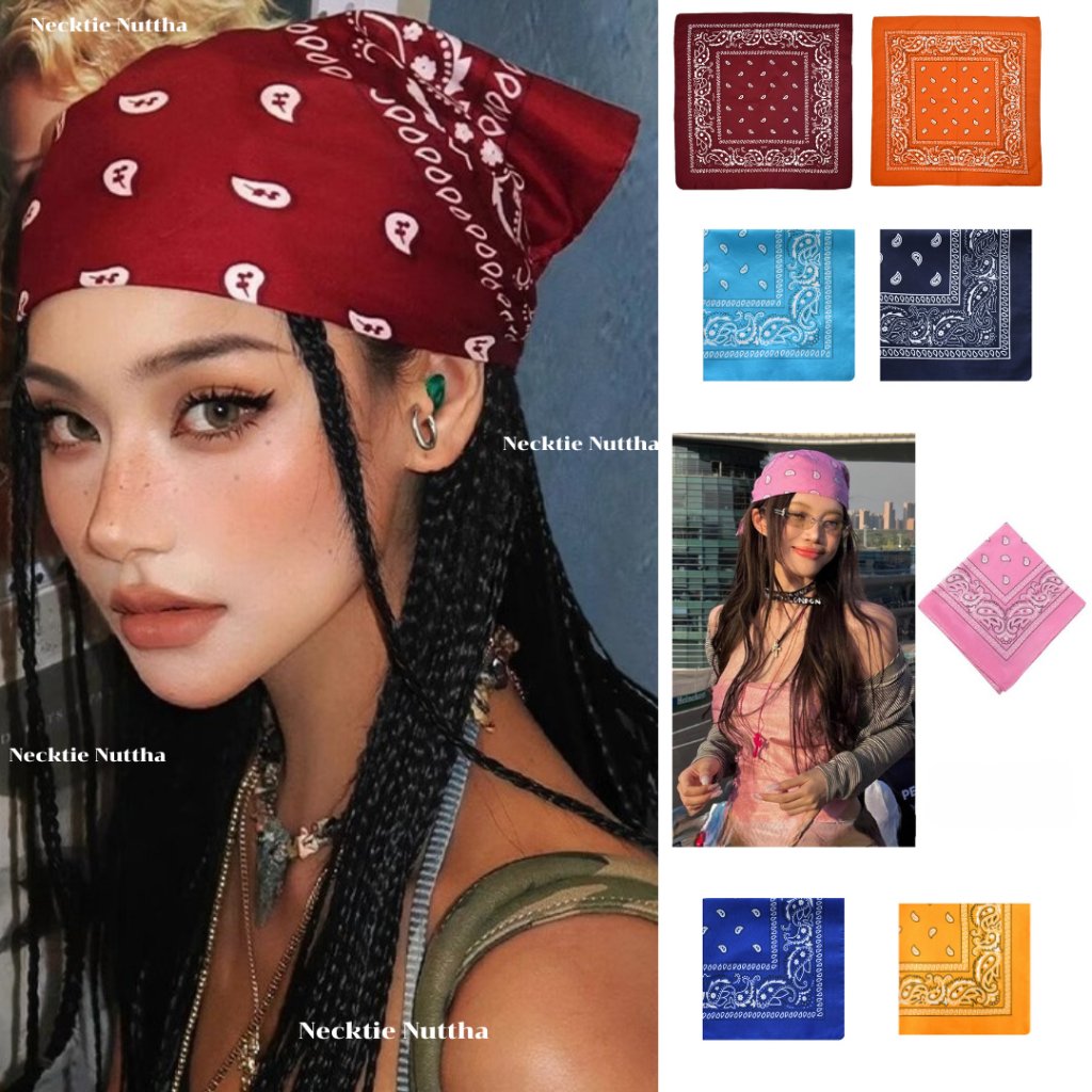 (ขนาด 55*55 CM.) ⋆. 𐙚 ˚ผ้าคลุมหัว ลายลูกน้ำ (ผ้าคอตตอน)- พร้อมส่ง 🌷 ผ้าเช็ดหน้าวินเทจ/ผ้าคลุมหัว/พันคอได้