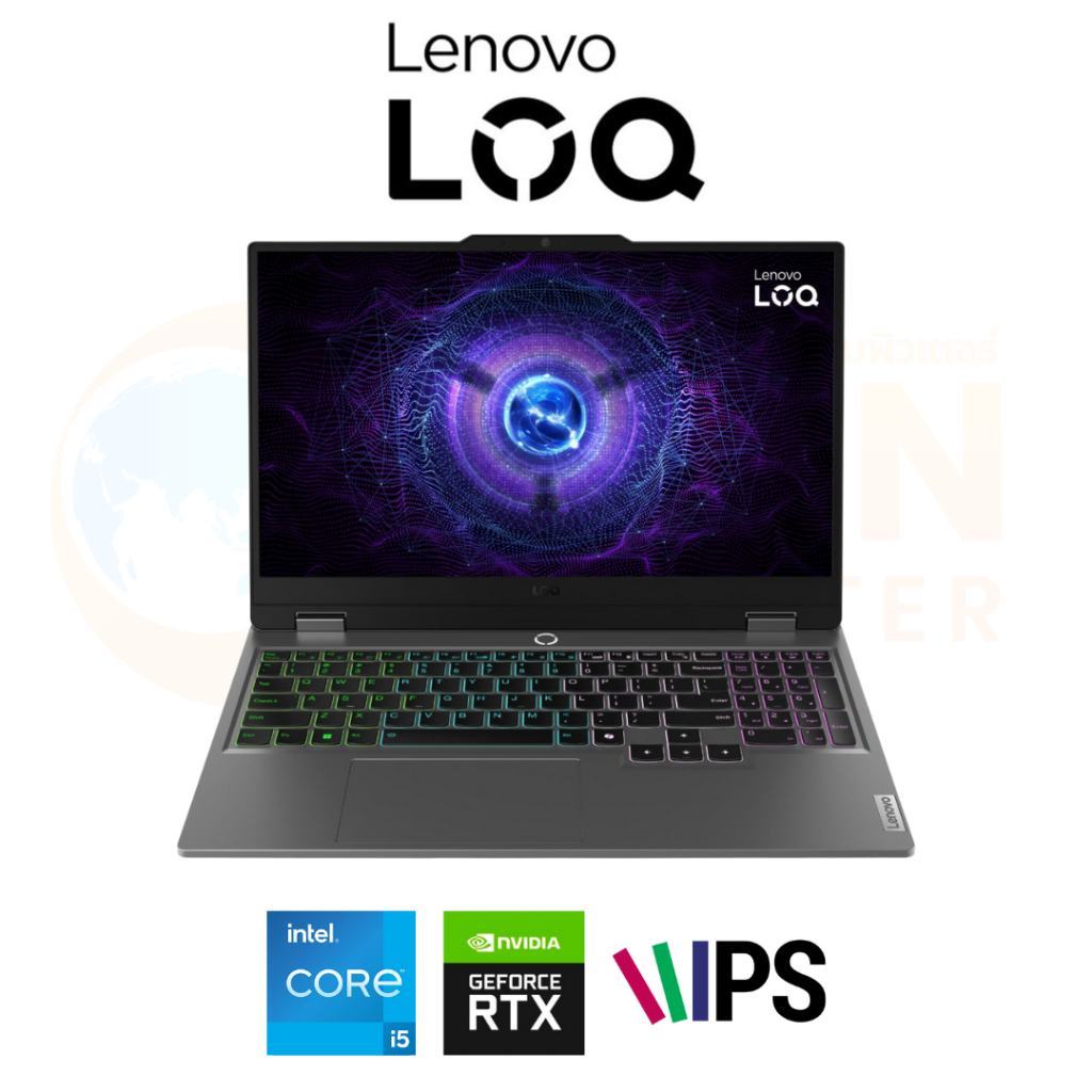 LENOVO LOQ 15IAX9 83GS00AMTA NOTEBOOK (โน้ตบุ๊ค) INTEL CORE I5-12450HX / RTX 3050 / 12GB / 512GB / W