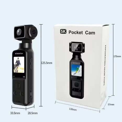 กล้องแอคชั่น 5K HD พร้อมไมค์ในตัว เชื่อมต่อ WiFi ได้ ถ่ายวิดีโอ 60fps หมุนได้ 270° ติดหมวก จักรยาน มอเตอร์ไซค์ได้ พกพาง่ thumbnail 3