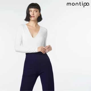 Montipa กางเกงเอวสูง กางเกงทรงสอบ ซิปหลัง ผ้า Iron Free อยูทรง ยับยาก 54PSA34