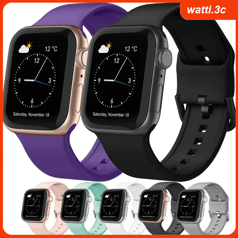 สายซิลิโคนสำหรับ iWatch Ultra/2 49 มม. 10 42 มม.-46 มม. สายนาฬิกาสปอร์ต iWatch 9 8 7 45 มม. 41 มม. 6 5 4 3 SE 44 มม.