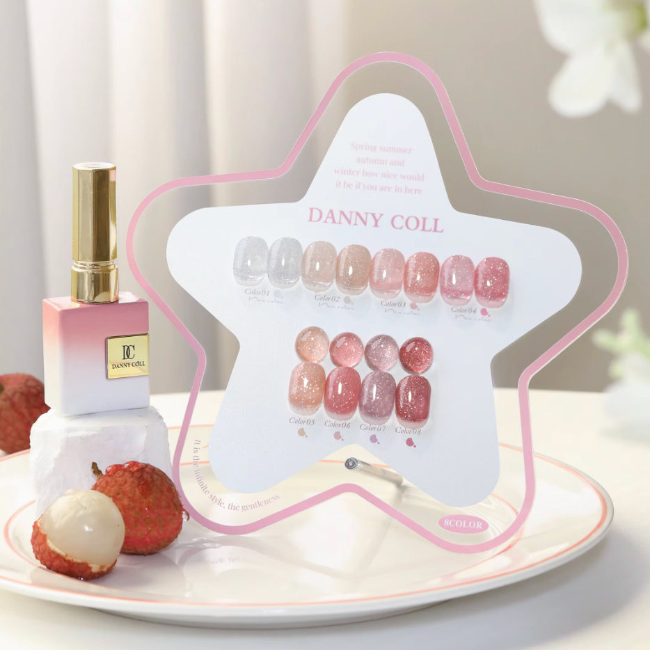 สีเจลแฟลช Danny coll รุ่น N093 ยกเซต 8 สี สีแฟลช สีเจลกลิตเตอร์ แถมชาร์ตสี ราคา ถูกที่สุด ดีลบีเคเค