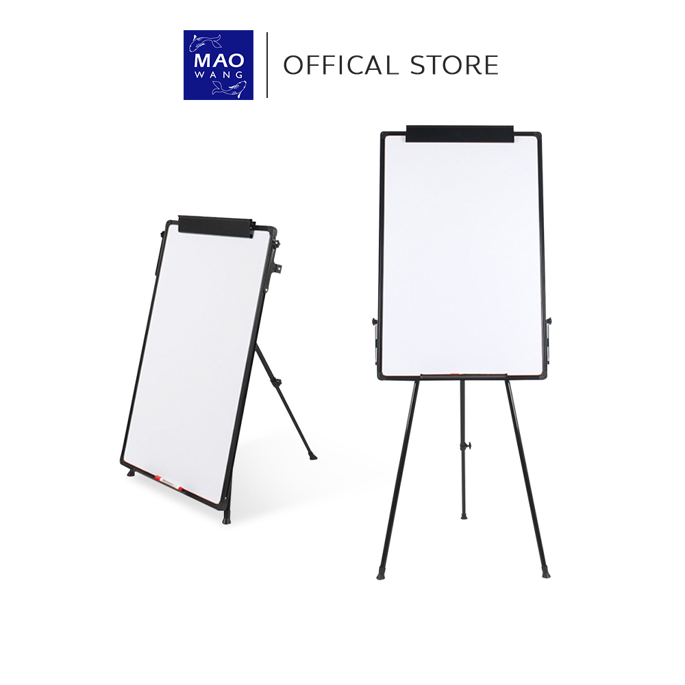 MAO กระดานไวท์บอร์ดขาตั้ง 3 ขา กระดานฟลิปชาร์ท พับเก็บได้ Whiteboard Flipchart ไวท์บอร์ดแม่เหล็ก