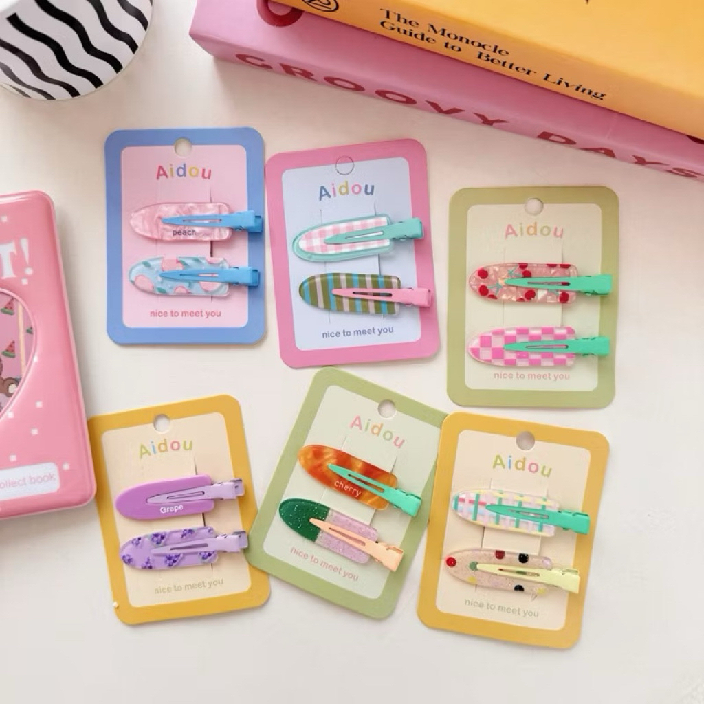 🍭พร้อมส่งจากไทย🍭C-06กิ๊บติดผมcandyสีพาสเทลน่ารัก2ชิ้น/เซท กิ๊บติดผมแฟชั่นสุดน่ารัก
