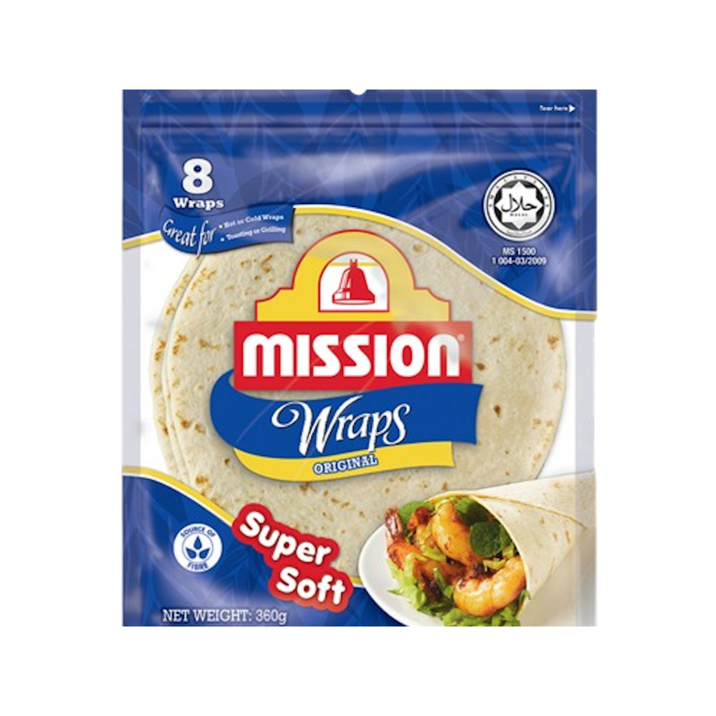ส่งฟรี แป้งตอติญ่ามิชชั่นMission รสดั้งเดิม 360g (8 แผ่น) เจ แป้งทำแรปโรล ทาโก้   ทำอาหารเม็กซิกัน