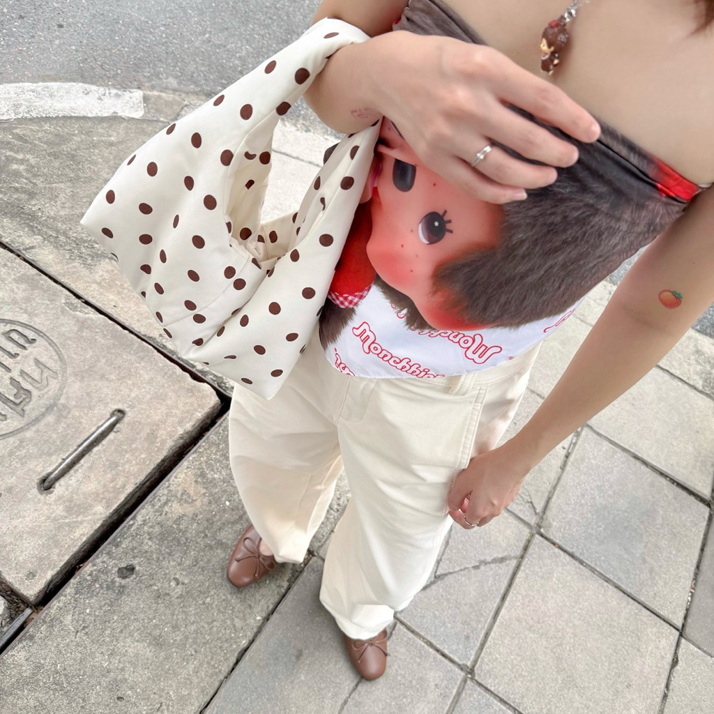 Himawari Baggu Chocchip Polka Dot Mini Butter Bag