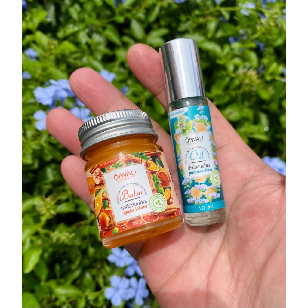 โปรจับคู่ บาล์มสูตรส้มไม้จันทน์-น้ำมันไมเกรน  แบรนด์ Diwali Herbals