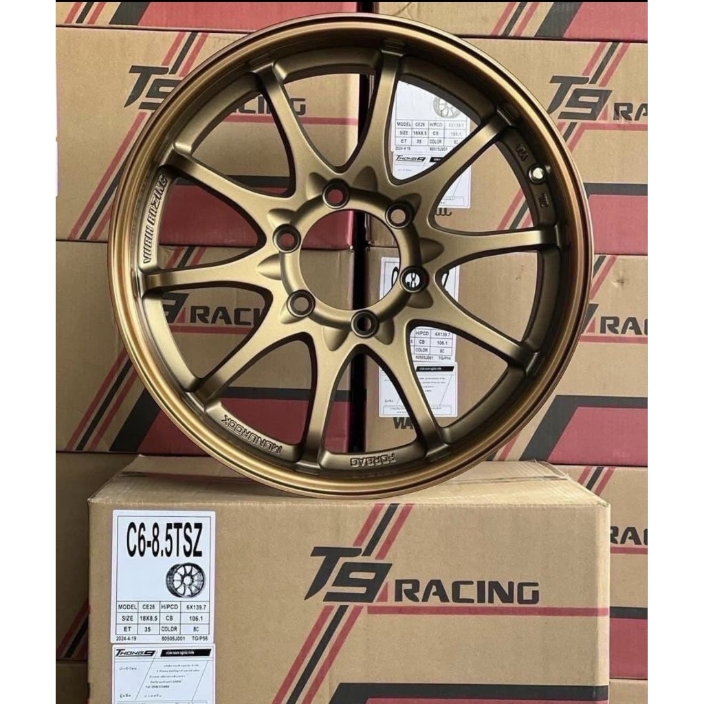 ล้อแม็กซ์ T9​ ​​RACINGรุ่น​CE ​28ขอบ18 6รู139.7กว้าง8.5นิ้ว ET35 สีสวยมี2สีให้เลือกล้อแม็กซ์คุณภาพแข