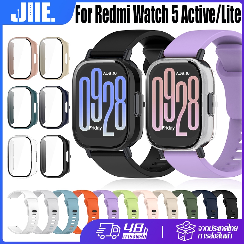 【สาย+เคส】สำหรับ Redmi Watch5 Active/Lite สายซิลิโคนที่มีรูพรุน+กระจกนิรภัยเคส🔥Redmi Watch5 Active/Lite เคสพีซี+สาย