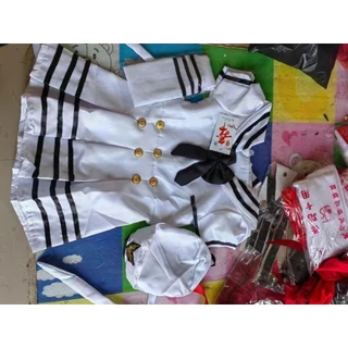 ชุดการแสดง ชุดกลาสีเรือ​ ชุดทหารเรือ​ครบเซ็ตถุงเท้าหมวก (พร้อมส่งในไทย)