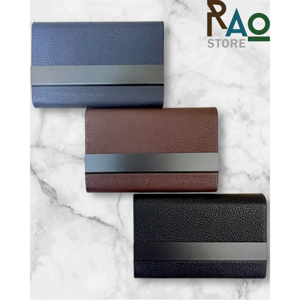 RAO Store กล่องใส่นามบัตร บัตรเครดิต ที่ใส่นามบัตรสแตนเลส + หนังแท้ กระเป๋าใส่นามบัตรพกพา Business Card Holder ราคา ถูกที่สุด ดีลบีเคเค แกลเลอรีภาพที่ 7