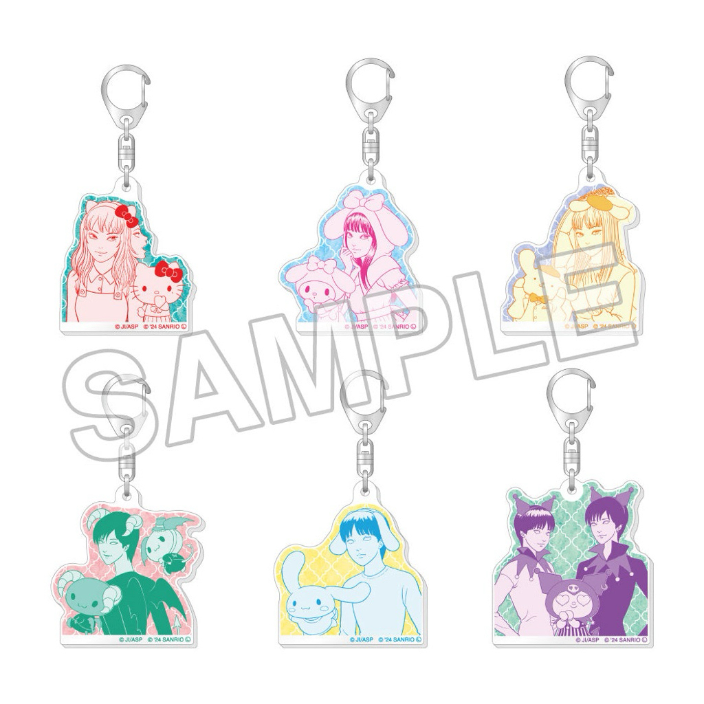 🧡🧡พร้อมส่ง💚💚  Junji Ito X Sanrio Characters Acrylic [พวงกุญแจ] **แบบจุ่ม**