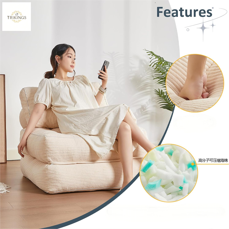 Trikings Sofa โซฟาเบดรวมโมเดิร์นหรู น้ำหนักเบานั่งสบาย โซฟาเดี่ยว multifunction สำหรับห้องขนาดเล็ก รูปที่ 2
