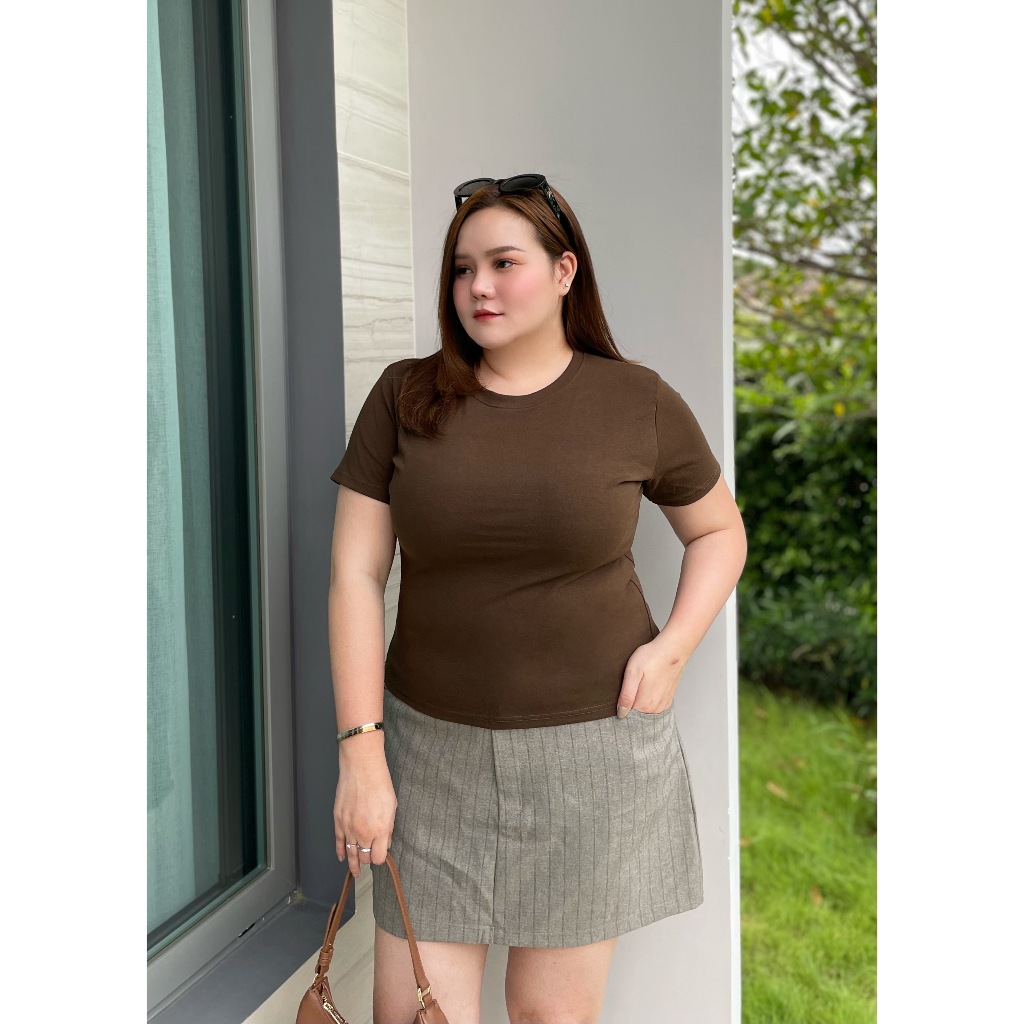 V05- เสื้อยืด  คอกลมเรียบ สวมใส่ง่ายผ้านุ่มสบายผิว - รูปที่ 2