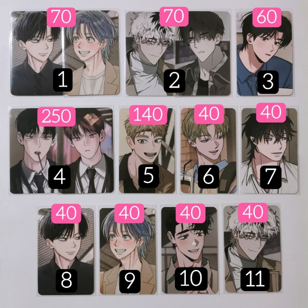 (LIVE ลด 50% 200฿)(พร้อมส่ง)​ การ์ด คาเฟ่ Lebom Boomtoon Lezhin Photocard การ์ตูน มันฮวา