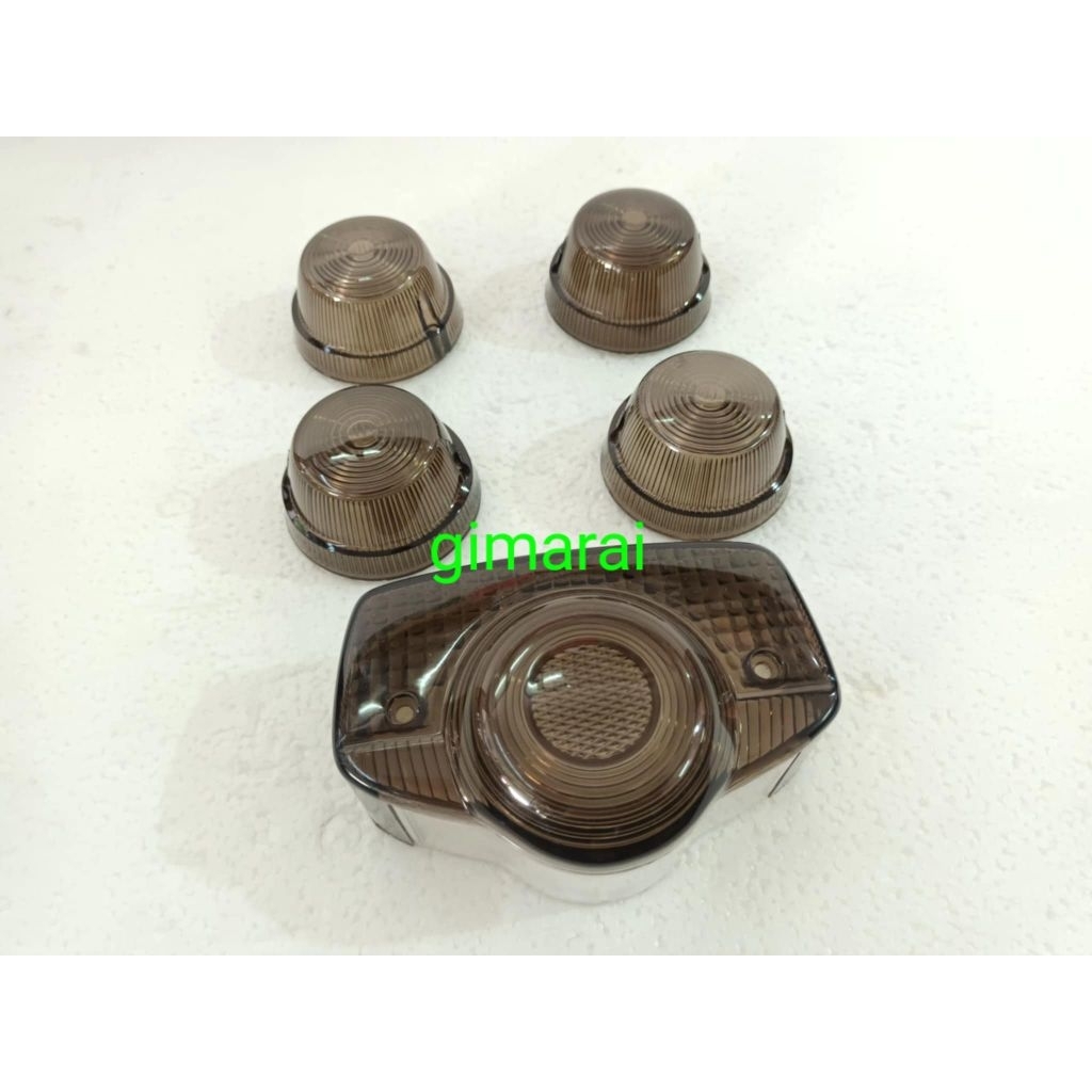 ชุดฝาครอบไฟท้ายฝาครอบไฟเลี้ยวสีสโมคฮอนด้าc70c70k2c70kaฝา2ชั้น ราคาถูก Shopee Lazada