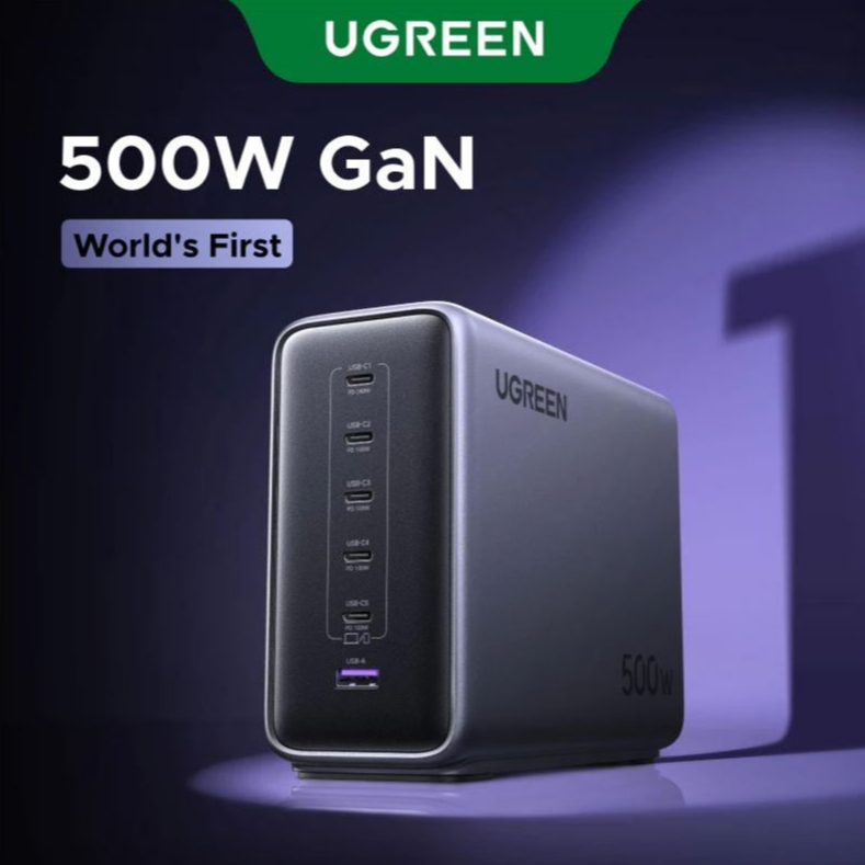 UGREEN 500W Nexode 6-Port GaN Desktop Fast Charger แล็ปท็อป M book Samsung แท็บเล็ต หัวชาร์จ500วัตต์ รุ่น X759 55549