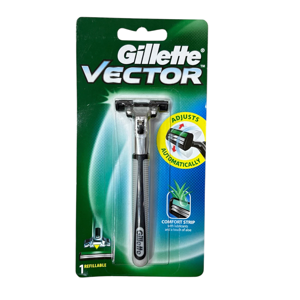 Gillette Vector ยิลเลตต์ เวคเตอร์ มีดโกนหนวดพร้อมใบมีดโกน 1ด้าม ของแท้100%