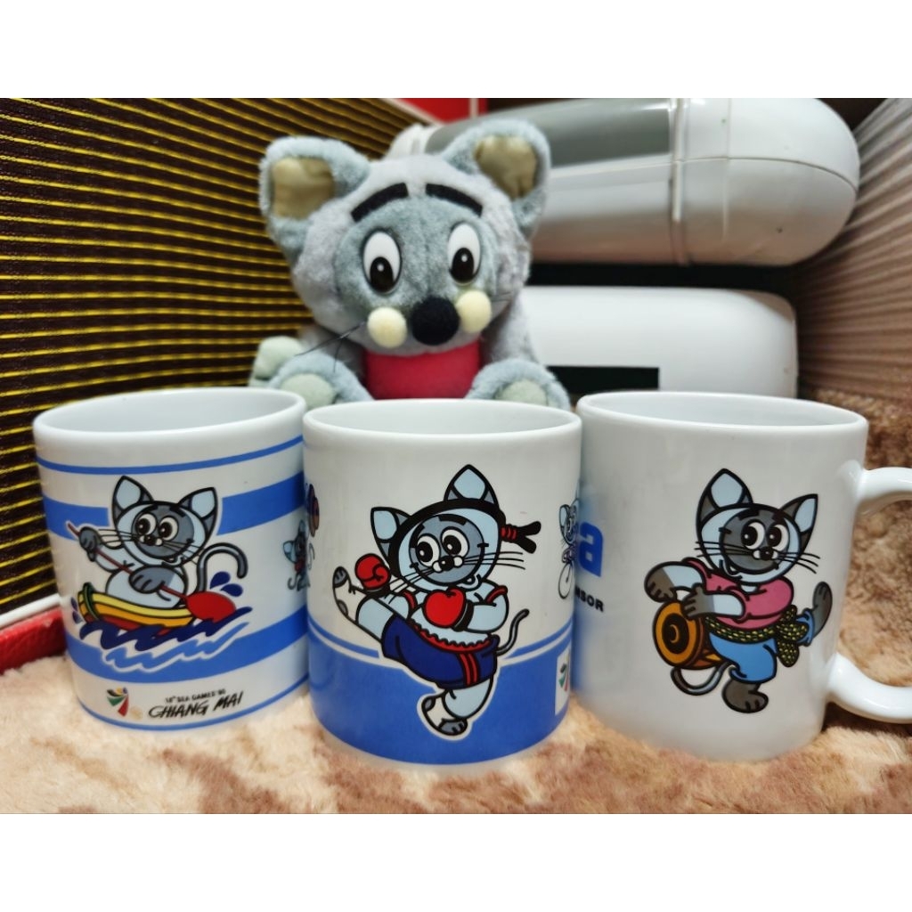 แก้วมัค mug แก้วกาแฟทีระลีก เชียงใหม่ ซีเกมส์ chiang mai sea game 1995 แก้วน้ำ ของสะสม หายาก ของเก่า
