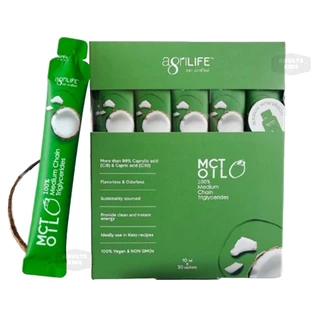 Agrilife MCT OIL Agrilife น้ำมันมะพร้าวเอ็มซีที กล่อง 10ml x 30 ซอง เหมาะสำหรับผู้ทานคีโต