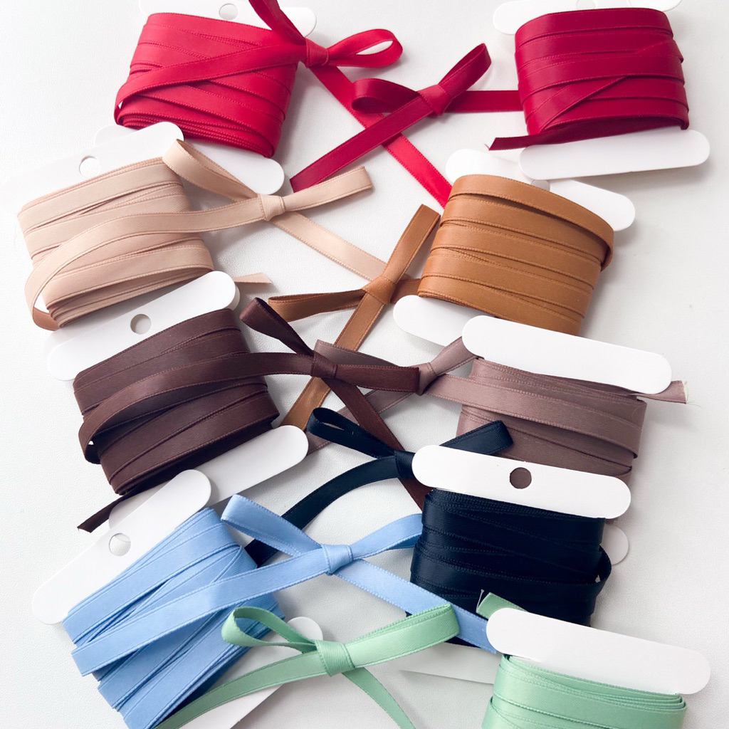 ♡  พร้อมส่ง | (5 หลา) 2/2 Matt Ribbon โบว์ ริบบิ้น แมต ขนาด 6 mm / 0.6 cm