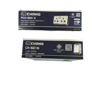 บล๊อกลอยสำเร็จ 2x4 สวิตซ์ ปลั๊กไฟฟ้า CHANG ช้าง พร้อมบล็อกลอย กับ ฝาหน้ากาก ครบชุด