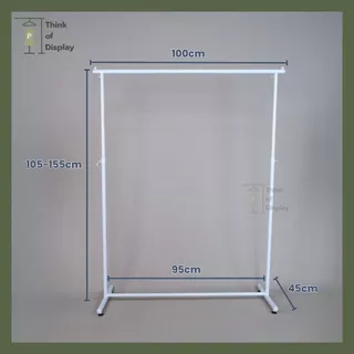 ราวแขวนเสื้อ ราวโชว์เสื้อ รุ่นราวหัวลูกปืน ยาว 60cm./100cm./120cm.
