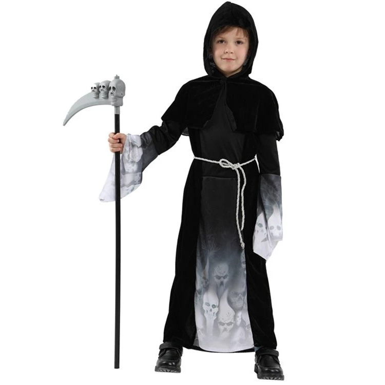ชุดยมฑูต ฮาโลวีน คอสตูม ชุดปีศาจล่าวิญญาน  THe Duppy Skeleton Boy Grim Reaper Halloween Costume Part