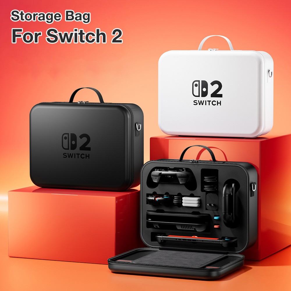 Nintendo Switch 2 กระเป๋าเก็บเครื่องเล่นเกม กระเป๋าเก็บของเปลือกแข็งขนาดใหญ่ กระเป๋าคาดไหล่สำหรับเครื่อง Switch 2
