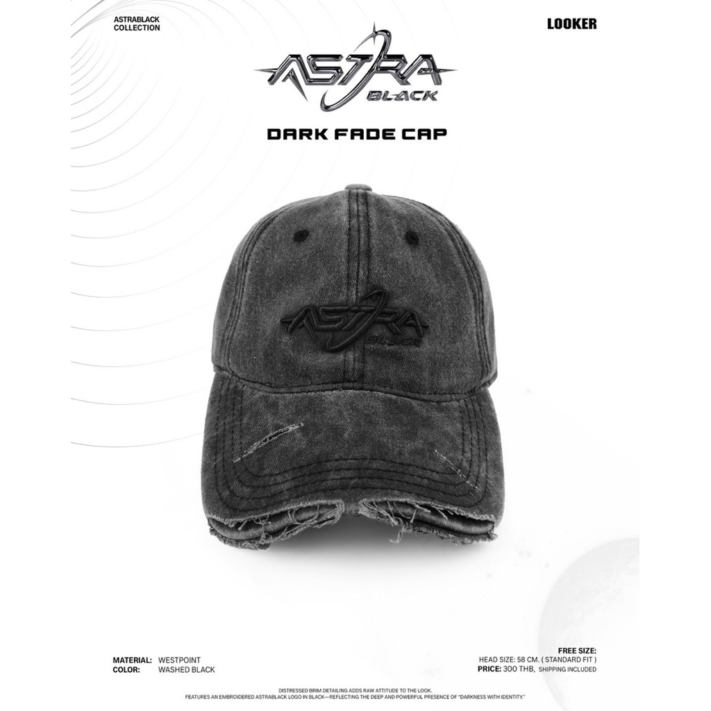 LOOKER – ASTRABLACK  DARK FADE CAP (หมวกแก๊ปASTRA)