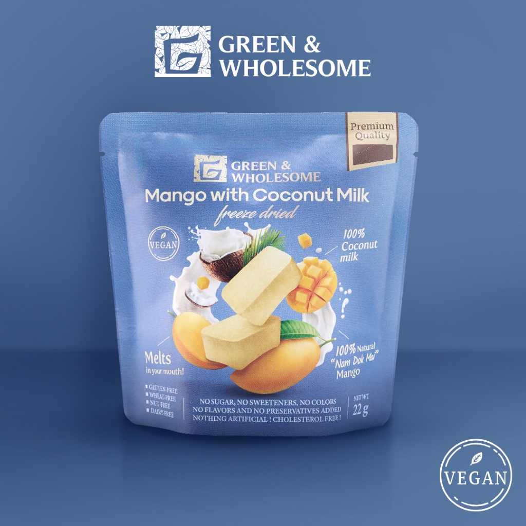 Green and Wholesome l Mango with Coconut Milk Freeze dried l มะม่วงน้ำกะทิฟรีซดราย