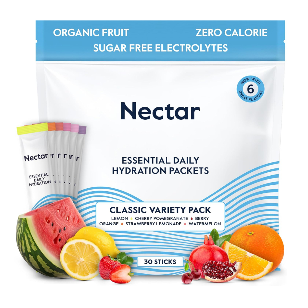 Nectar Hydration Packets - Electrolytes Powder Packets - Sugar Free & 0 Calorie - Organic Fruit Liqu