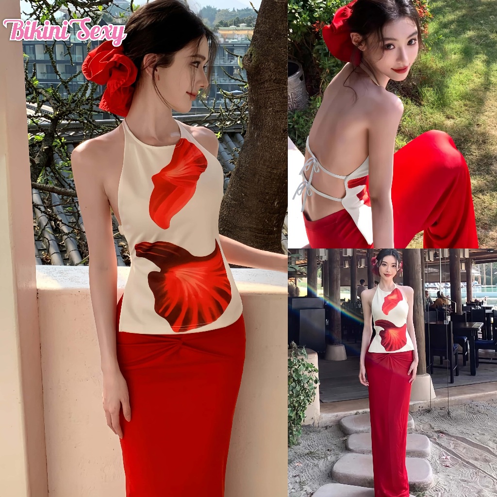 BikiniSexy🌸🌸ชุดว่ายน้ำแฟชั่นเซ็กซี่ ชุดไปทะเล ชุดว่ายน้ำหญิง ชุดว่ายน้ำเซ็กซี่ลายดอก ส่งไวจากไทย
