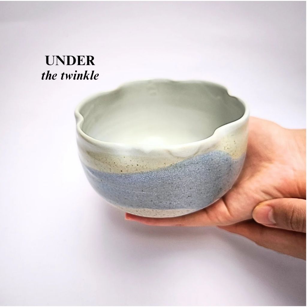 ORACHI | อุปกรณ์ชงชา ถ้วยชงชา Matcha bowl CHAWAN | สี By the sea |On cloud ถ้วยชงมัทฉะ ไม่มีปากเท