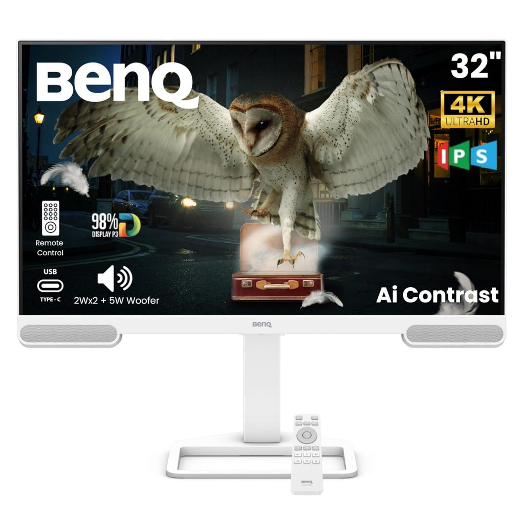 BenQ EW3290U 32” 4K 3840x2160, 98% P3 Color Coverage,  AI Contrast, Speakers with woofer