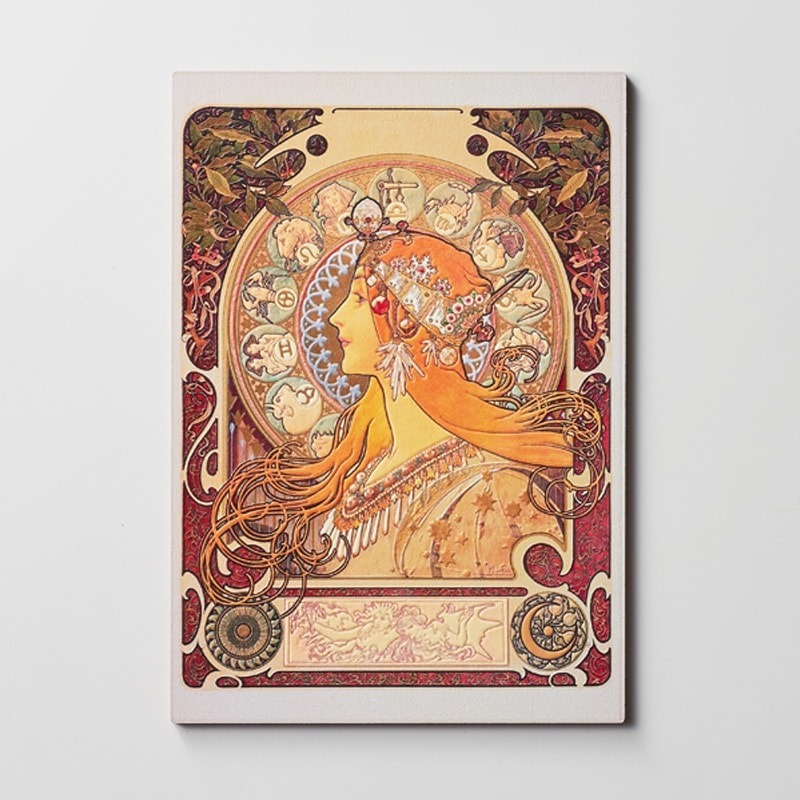 WOOD POSTCARD 3D prints: Alphonse Mucha Zodiac