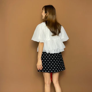 (S-3XL) CHAWY Ruffle Blouse 🐻‍ C4754 เสื้อระบายชีฟอง แขนตุ๊กตา